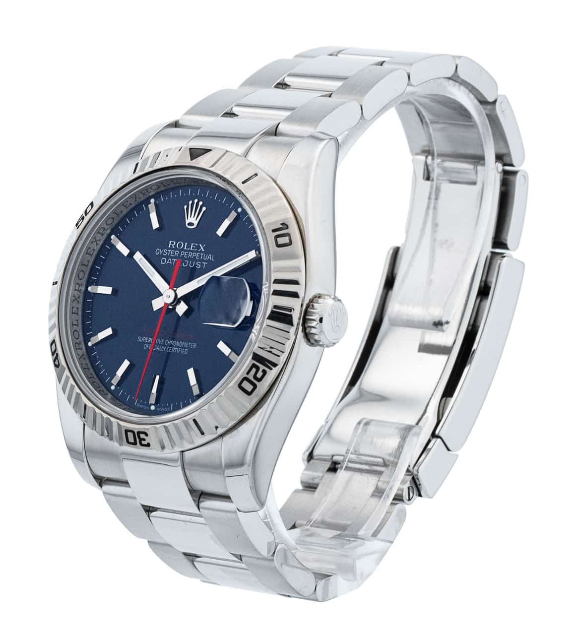 Rolex Turn-O-Graph 116264 - Blue Baton Dial & Bracelet Strap